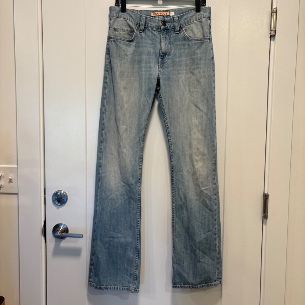 Mustang Mens Bootcut Jeans Light Wash Denim Western Cowboy Cut Blue Size 30x33‎